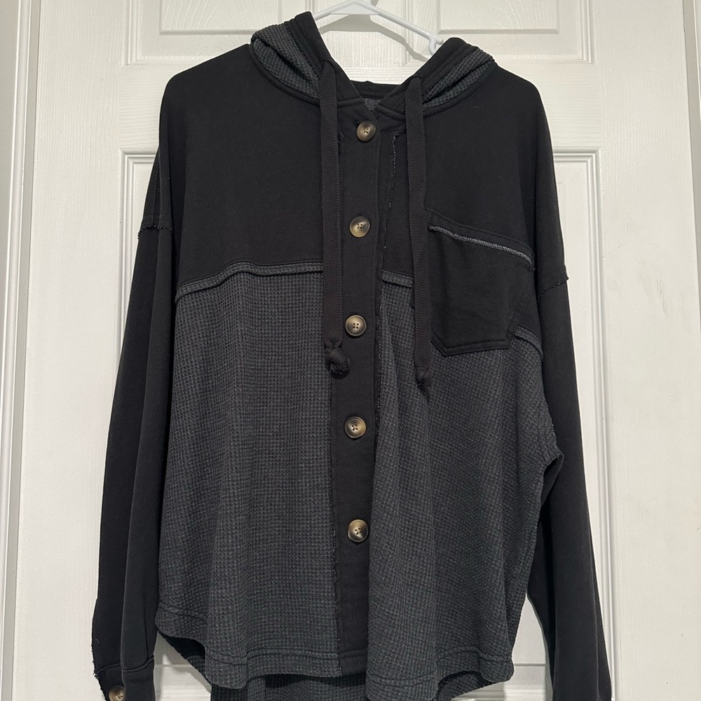 American Eagle Outfitters Charcoal and Black Hoodie